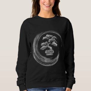 bonsai tree enso circle   zen calligraphy art sweatshirt