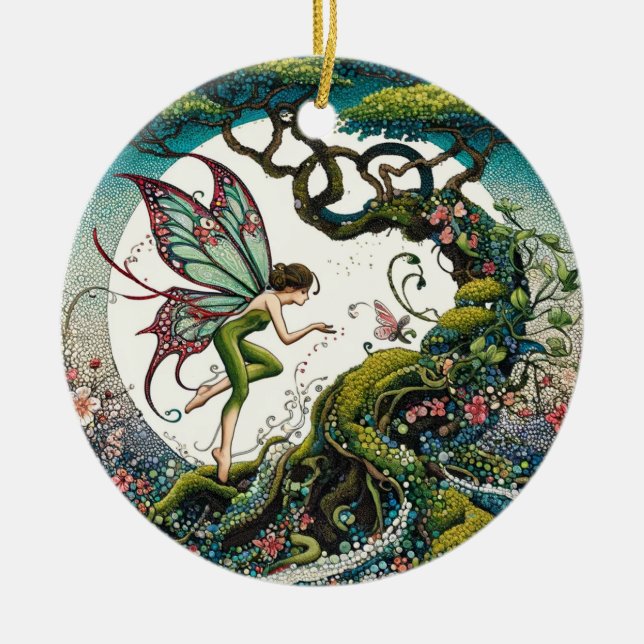 Bonsai Tree Fairy                                  Ceramic Tree Decoration (Front)