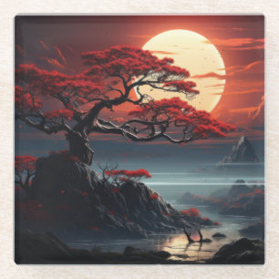 Bonsai Tree  Glass Coaster
