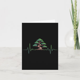Bonsai tree heartbeat nature lover for men women card