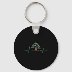 Bonsai tree heartbeat nature lover for men women key ring