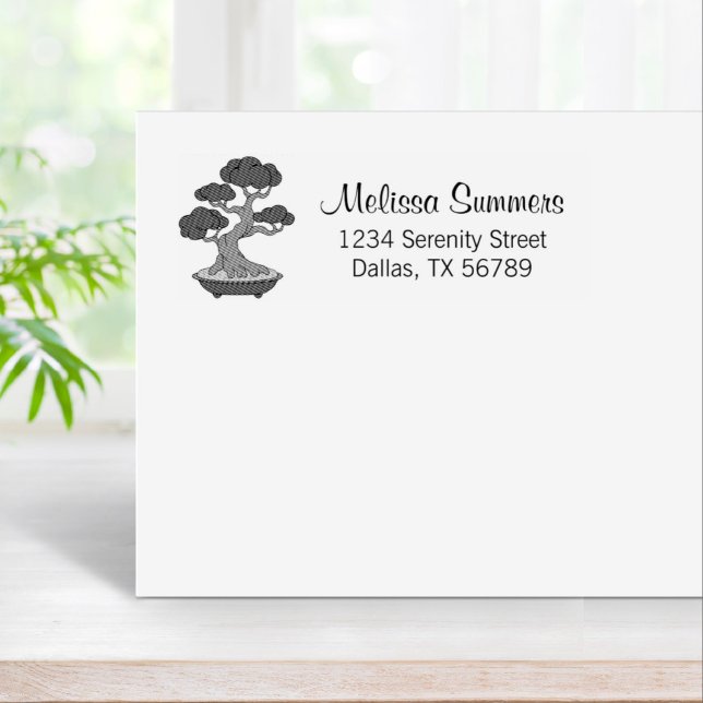 Bonsai Tree in a Tray Address, Etched Rubber Stamp (Creator Uploaded)