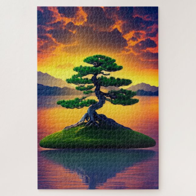 Bonsai Tree in the Sunset Jigsaw Puzzle (Vertical)