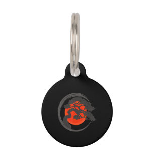 bonsai tree japanese enso calligraphy circle pet tag