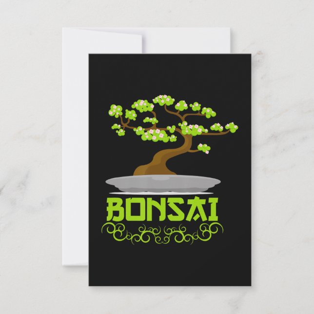 Bonsai Tree Japanese Kanji Thank You Card (Front)