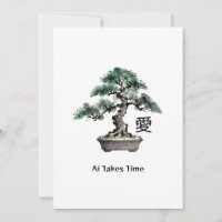 Bonsai Tree Japanese Love Calligraphy Valentine's