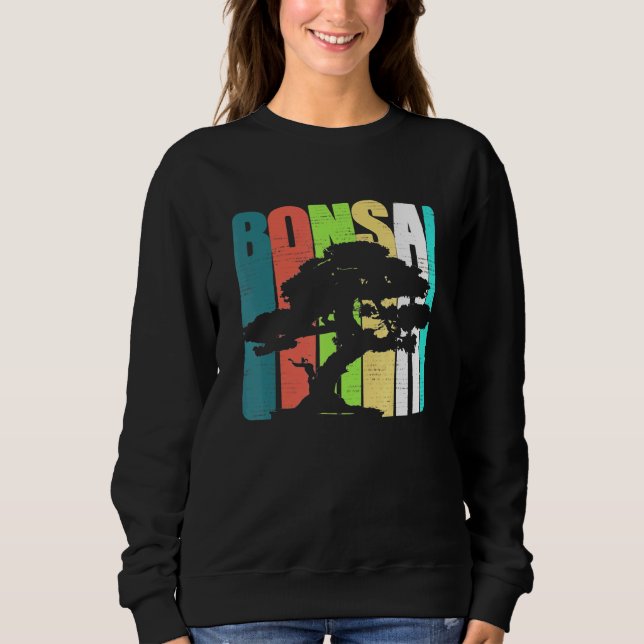 Bonsai Tree Japanese Maple Distressed Design Garde Sweatshirt (Front)