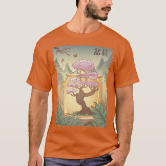 Bonsai Tree Japanese Sakura Cherry Blossom Tree Ae T-Shirt