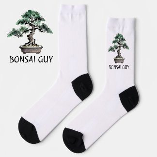 Bonsai Tree Japanese Sumi-E Ink Art Personalised Socks