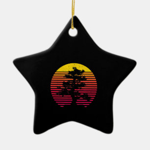 Bonsai Tree Japanese Zen Buddhist Tree  Sunset Ceramic Tree Decoration
