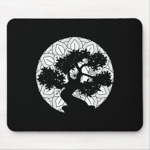 Bonsai Tree Mandala Zen Buddhist Yoga Mouse Mat