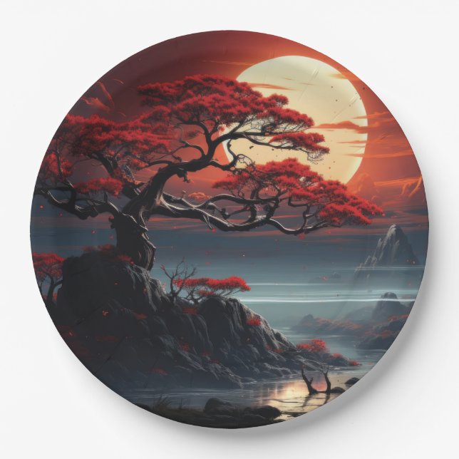 Bonsai Tree  Paper Plate (Front)