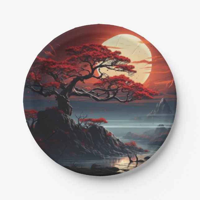 Bonsai Tree  Paper Plate (Front)
