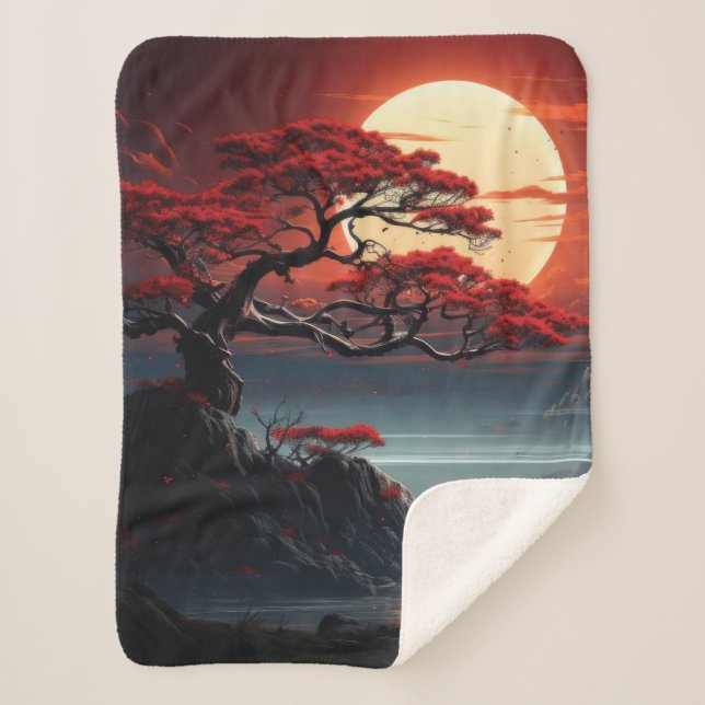 Bonsai Tree  Sherpa Blanket (Front)