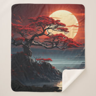 Bonsai Tree Sherpa Blanket
