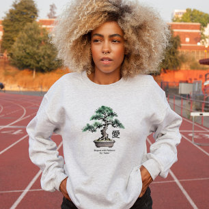 Bonsai Tree Sumi-e Style Japanese Love Calligraphy Sweatshirt