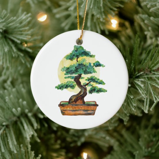 Bonsai Tree Sunshine Christmas Ornament Zazzle.co.uk