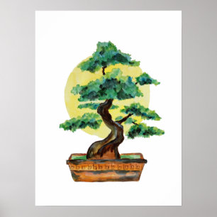 Bonsai Tree Sunshine Poster
