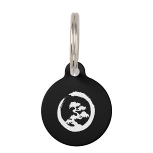 Bonsai Tree W Enso Brush Stroke Pet Tag