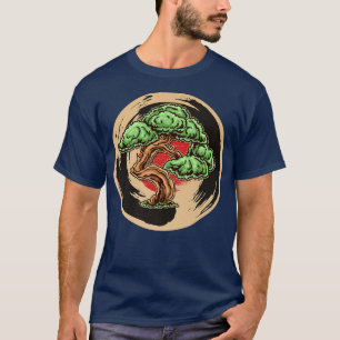 Bonsai Tree Zen Buddhist Enso Circle Japanese (2) T-Shirt