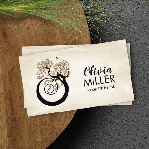 Bonsai Yin Yan Spiral Tree of life Business Card