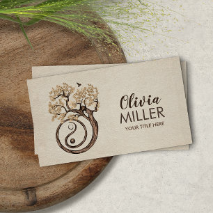 Bonsai Yin Yan Spiral Tree of life Business Card
