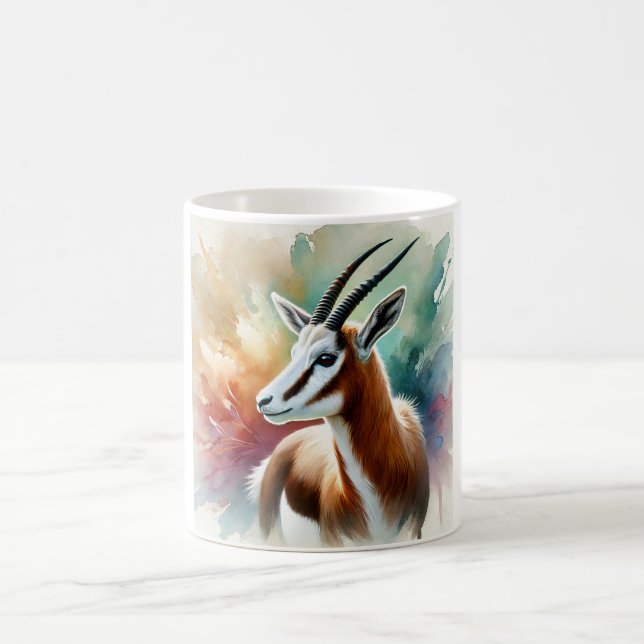 Bontebok in watercolor 220924AREF116 - Watercolor Coffee Mug (Center)