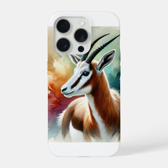 Bontebok in watercolor 220924AREF116 - Watercolor iPhone Case (Back)