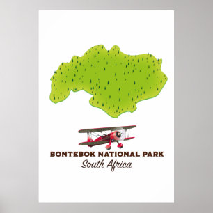 Bontebok National Park South Africa map Poster