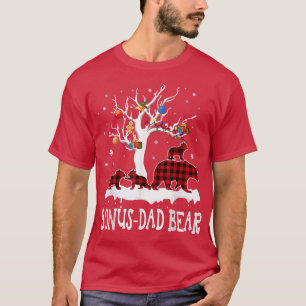 Bonus Dad Bear Christmas Pajama Red Plaid Buffalo  T-Shirt