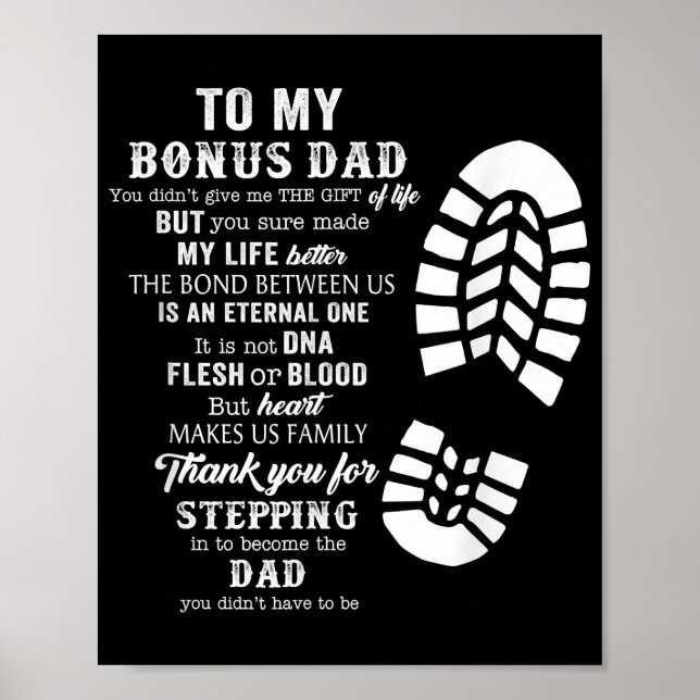 Bonus Dad Fathers Day Gift from Stepdad for Daught Poster (Front)