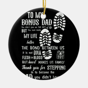 Bonus Dad Fathers Day Stepdad for Daughter Son Ceramic Tree Decoration