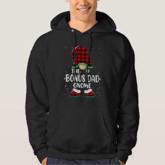 Bonus Dad Gnome Buffalo Plaid Matching Family Chri Hoodie