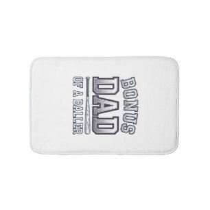 Bonus Dad of a Baller Vintage Sports Shirt Design_ Bath Mat