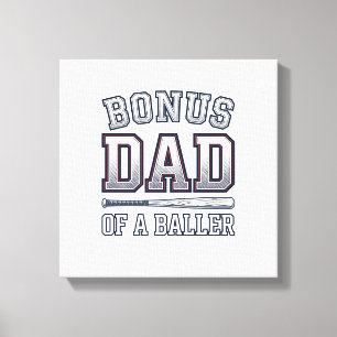Bonus Dad of a Baller Vintage Sports Shirt Design_ Canvas Print