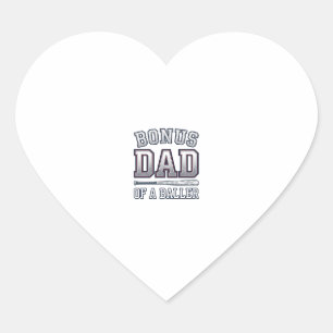 Bonus Dad of a Baller Vintage Sports Shirt Design_ Heart Sticker