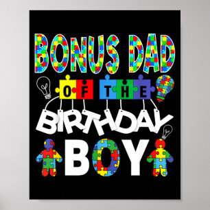 Bonus dad of the bday boy autism awareness puzzle poster