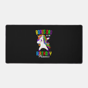 Bonus Dad of the Birthday Princess Unicorn Dabbing Desk Mat