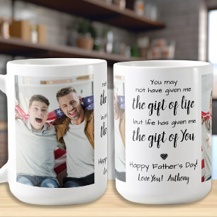 BONUS DAD Poem Custom 2 Photo Father's Day Coffee Mug