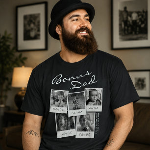 Bonus Dad Shirt, Custom Photo Collage Dad 5 Photo T-Shirt
