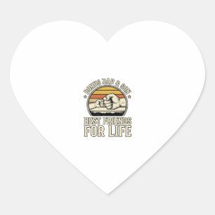 Bonus Dad & Son Best Friends Vintage Shirt Design_ Heart Sticker