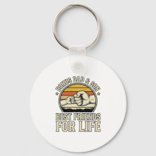 Bonus Dad & Son Best Friends Vintage Shirt Design_ Key Ring