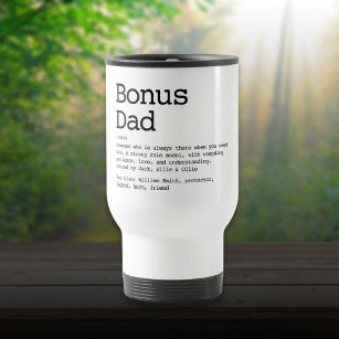 Bonus Dad Stepdad Definition Black And White Travel Mug