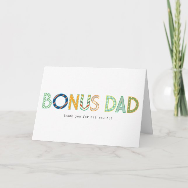 Bonus Dad - Thanks For All You Do Card (Front)