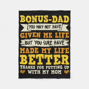 Bonus Dad Thanks For Putting Up With My Mum Fleece Blanket