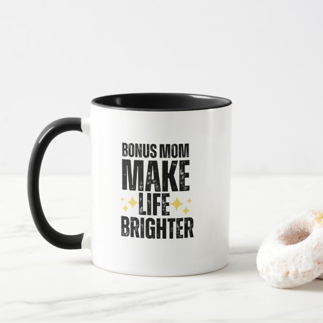 Bonus Mom giftful Design Typography Mug (With Donut)
