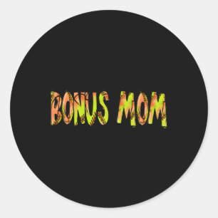 Bonus Mom Of Both Half Sketll Softll Birthday Boy Classic Round Sticker