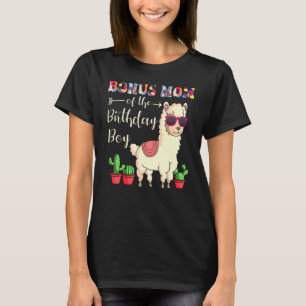 Bonus Mom Of The Birthday Boy LLama Bday Party Cel T-Shirt