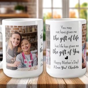 BONUS MOM Poem Custom 2 Photo Mother's Day Coffee Mug