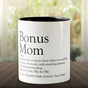Bonus Mum Definition Quote Fun Modern Two-Tone Coffee Mug